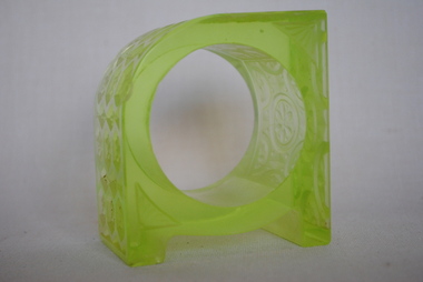 Newspaper Holder, Uranium Glass, Unknown -   Estimated date 1930's?