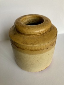 Ceramic - Brown and Cream Stoneware Jar, mid Nineteenth Century
