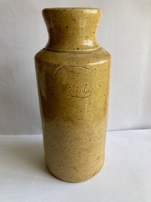Ceramic - Antique Stoneware Jar Vickery's Emulsion, Bendigo Potteris, 1900s to 1920s