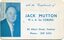 A small blue and white pocket calendar card featuring a halftone portrait and printed political text, with rounded corners and visible wear.