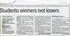 Newspaper clipping from the Hume Leader dated approximately 1 August 2007 featuring a letters-to-the-editor page titled “Students winners not losers.” The page discusses the proposed senior secondary campus at Town Park, Broadmeadows, with one letter supporting the development and another opposing it.