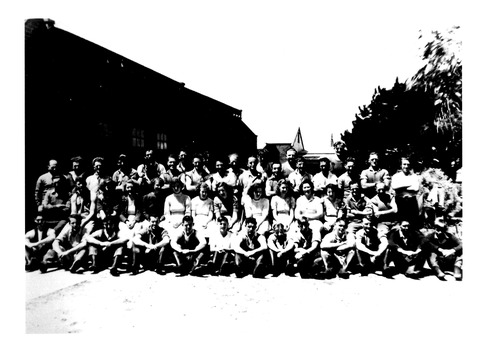 Men and women at Chelsea Gut factory.