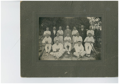 Group photo of Cricket team and officials.