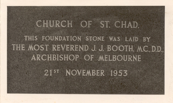 St Chad's Church of England foundation stone.