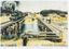 P00047 Rail and Road over Patterson River steam train coloured
