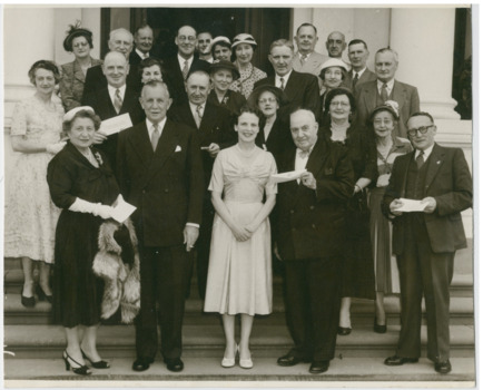 P00054 Sir Dallas Brooks Governor with councillors Government House 1954 front