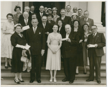 P00054 Sir Dallas Brooks Governor with councillors Government House 1954 front