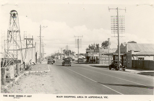 P00082 shops Aspendale and Fire Station c1930
