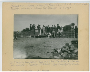 P00160 Laying Foundation Stone for Chelsea Bush Nursing Hospital 1940