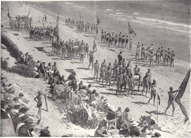 P01080 March past of life saving teams beach