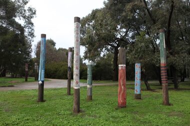 Artwork, other - Public Artwork, Koori Totem Poles by Tom Clarke, 2003