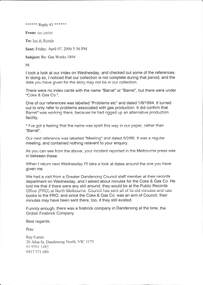 Barratt Family, William Barratt - Emails and Handwritten Notes