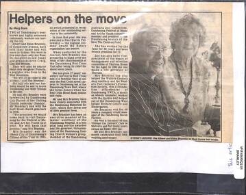 Bramley Family, Albert and Edna Bramley - Newspaper Article and (Edna) Funeral Order of Service