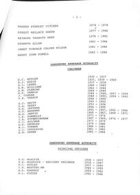 Curran Family, Curran Family - Joseph Curran - Dandenong Sewerage Authority - positions held 1945-1966