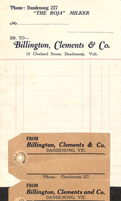 Document - Billington, Clements & Co, Articles Concerning Billington, Clements & Co