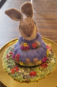 Textile - Soft Sculpture Wool Bunny, Dorothy Addlem