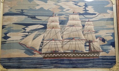 Textile - Wool work sailing ship
