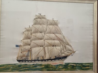 Textile - Wool work sailing ship