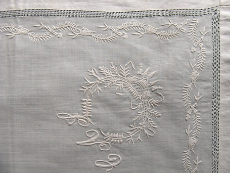 White Lawn Embroidered Handkerchief
