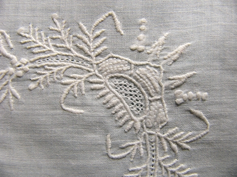 White Lawn Embroidered Handkerchief