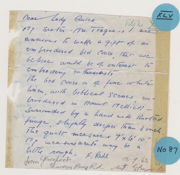 Donation and description letter