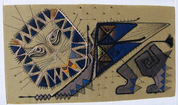 'Winged Lion of St Mark' Embroidered Panel