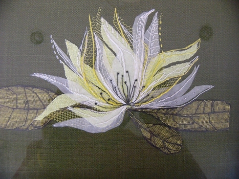 Kathleen Whyte Embroidered Lily Collage