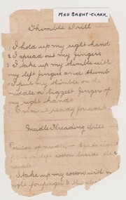 Clothing - Plain Sewing Sampler Child's Knickers, Mrs Brent-Clark, 1905-1908