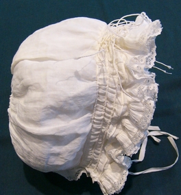 Headwear - Muslin Baby's Bonnet, Late 19th century