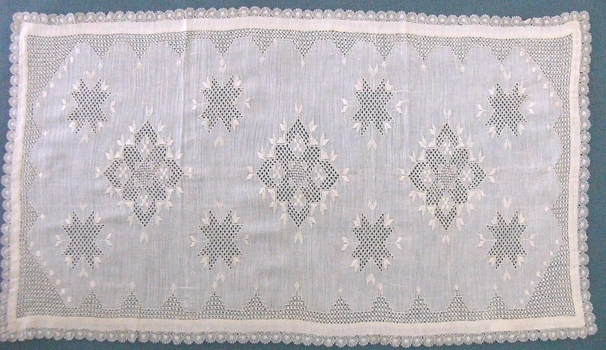 Linen Drawn Thread Embroidered Mat