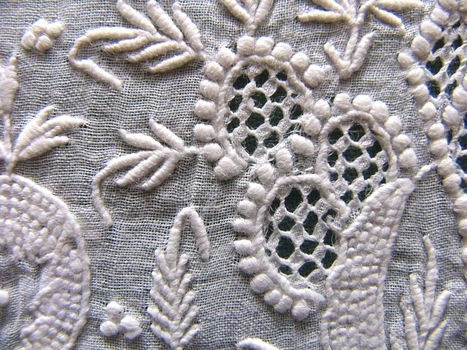 19th C Whitework Handkerchief