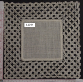 Textile - Danish Braid Lace Placemat, J. Wilder, Mid 20th century