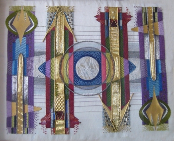 Textile - Metal Thread Panel, "Space Age", 1966