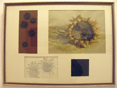 Textile - Sampler, Sunflower, Mid 20th century