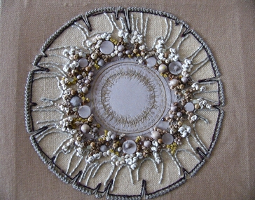 Textile - Panel, Pat Allen, Tree Section with Fungus, Mid 20th century