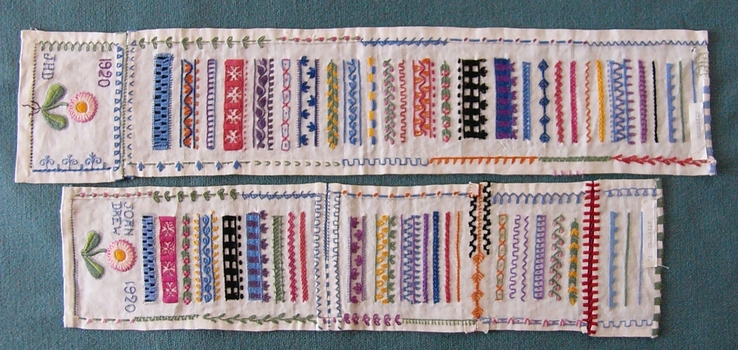 1920 Coloured Embroidery Stitch Sampler