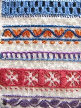 1920 Coloured Embroidery Stitch Sampler