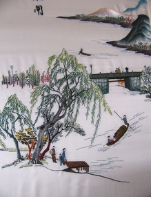 Textile - Panel (Framed), Chinese Coastal Scene