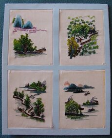 Artwork, other - Four Chinese Scenes Greeting Card Pictures, Early 1970's
