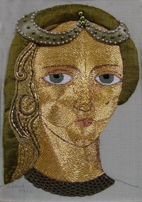 Textile - Metal Thread Embroidery "Justicia" Edna Wark, Mrs Edna Wark, "Justicia", 1960-80