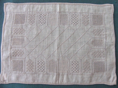 Textile - Drawn Thread Mat, Miss M. Black, Mid 20th century