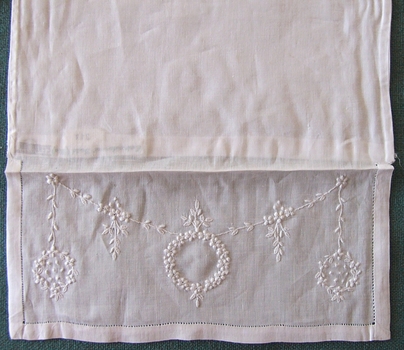 White Work Handkerchief Sachet