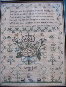 Textile - Leticia Luff 1823 Sampler, Leticia Luff, 1823