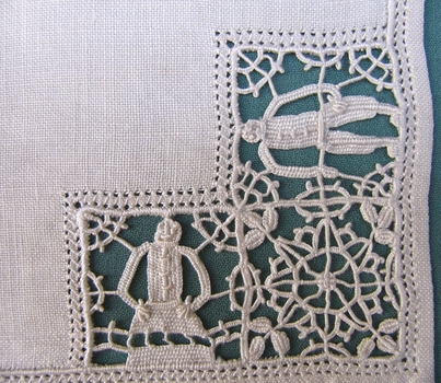 Needle Woven and Drawn Thread Sampler Mat