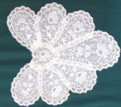19th C Whitework on Organdie Jabot