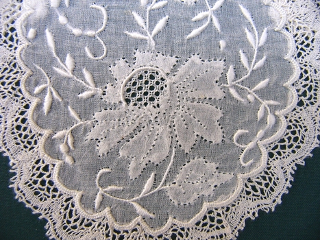 19th C Whitework on Organdie Jabot