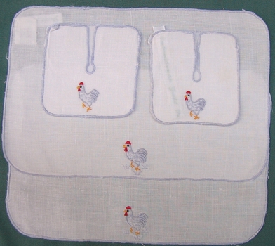 Embroidered Glass Covers and Finger Tip Towels