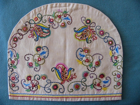 Tea Cosy Embroidered with Shisha Mirrors 
