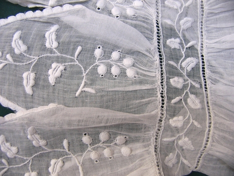 19th C Ayrshire Whitework on Muslin Under Sleeve