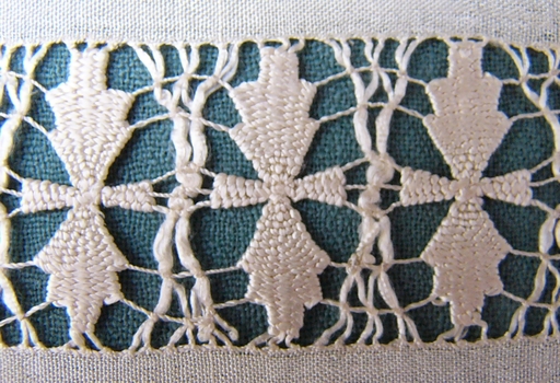 Cream Silk Drawn Thread Mat